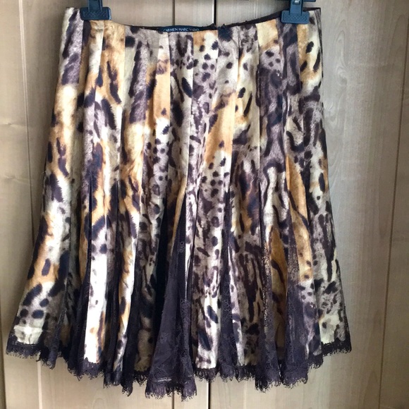 Carmen Marc Valvo | Silk & Lace Cheetah Skirt - Picture 2 of 5